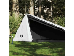 Tienda de campaña tipo túnel blanca opaca e impermeable para 1 persona.