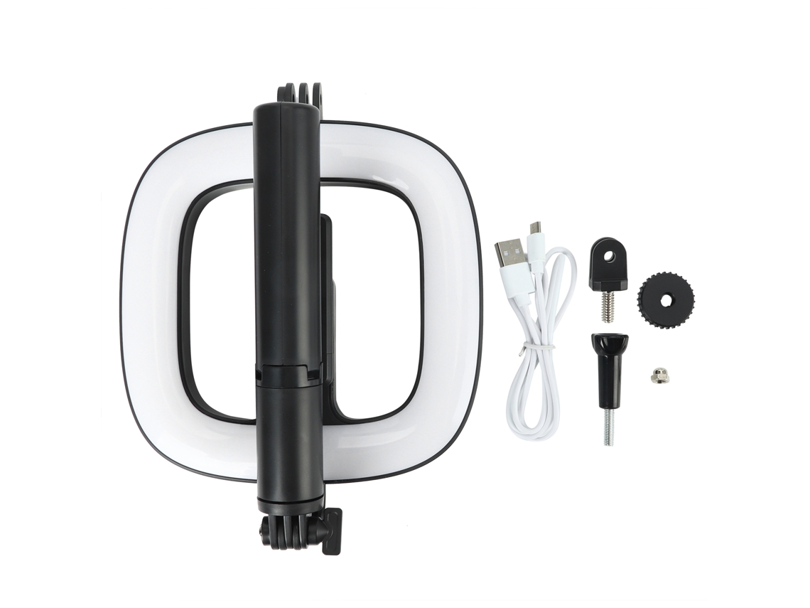 Palo Selfie Con Luz, Trípode, Bluetooth, Plegable Para Clases En Línea Y Transmisiones En Vivo.