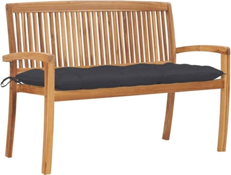 Banco de exterior VIDAXL Antracita Teca (128.5x57.5x90 cm)