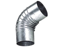 Codo estufa galvanizado de 150 mm. 45°.