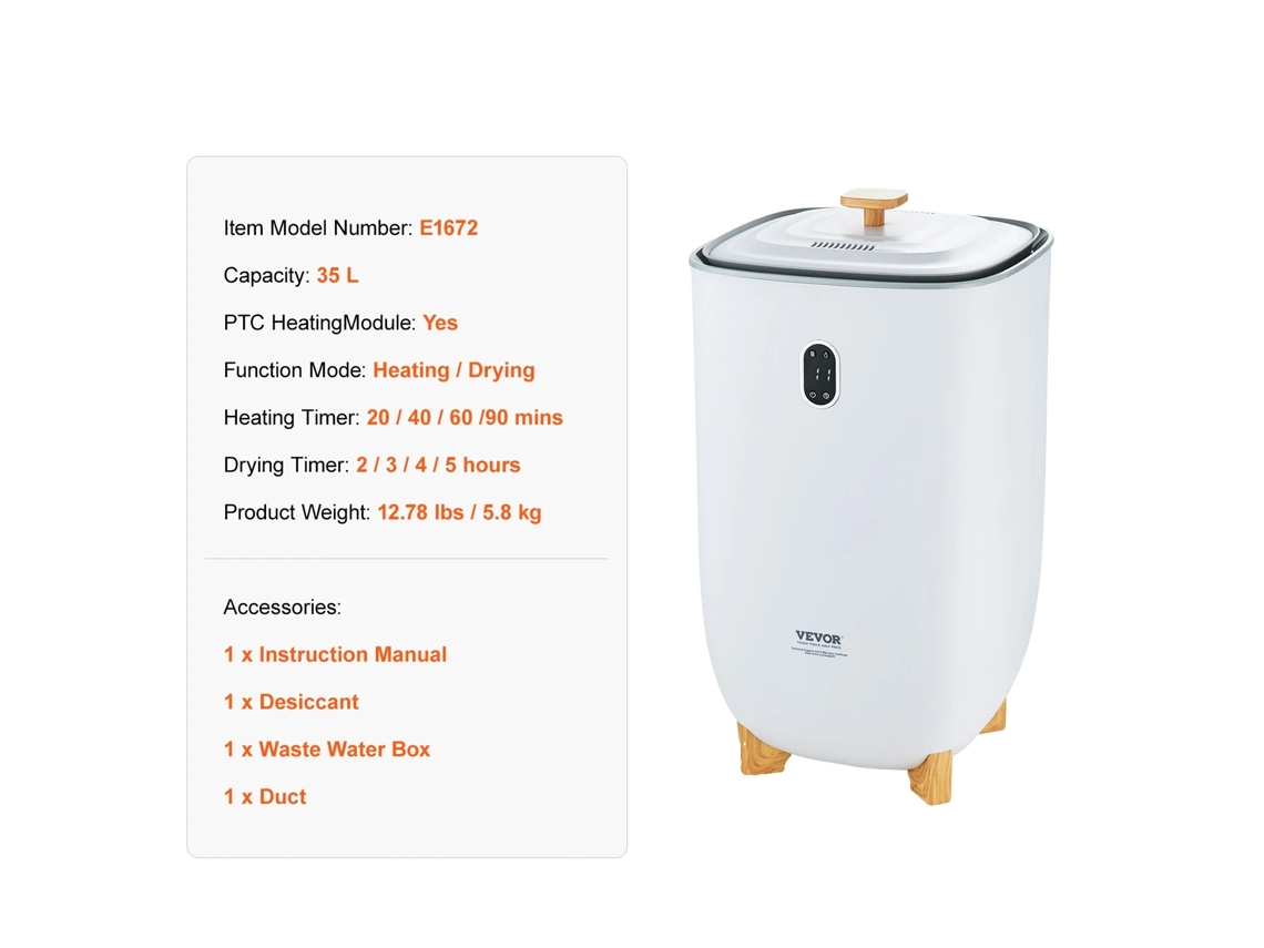 Calentador de toallas de lujo, capacidad de 35 L, módulo de calentamiento PTC, 35 L