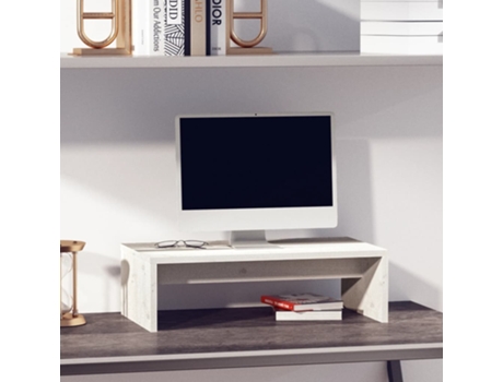Soporte de monitor VIDAXL Blanco Madera (50x27x15 cm)