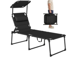 Cama doble con protección solar, PENGJIANG SHOP, tela Oxford, 200x70x45cm, negra