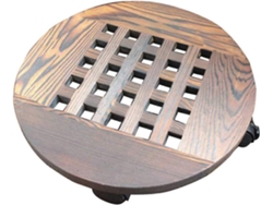 Soporte De Maceta De Madera Con Ruedas, 30cm, Resistente A Humedad, Caster Antideslizante Y Freno, Capacidad 130 Lbs