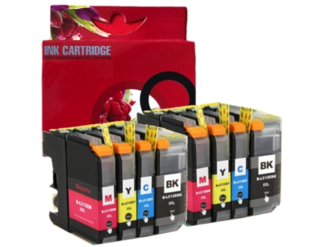 Pack 8 Cartuchos de Tinta Compatibles Brother LC12E LC-12EBK LC-12EC LC-12EM LC-12EY MFC J6925DW