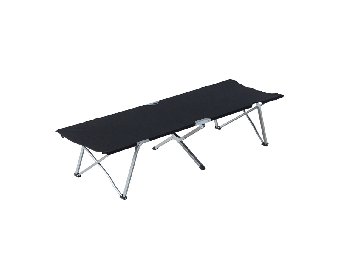 Cama Oxford 600d, Estrutura Metálica, 136 Kg, Praia, Trilhas, 193x64x40 Cm, Preta | S/MARCA