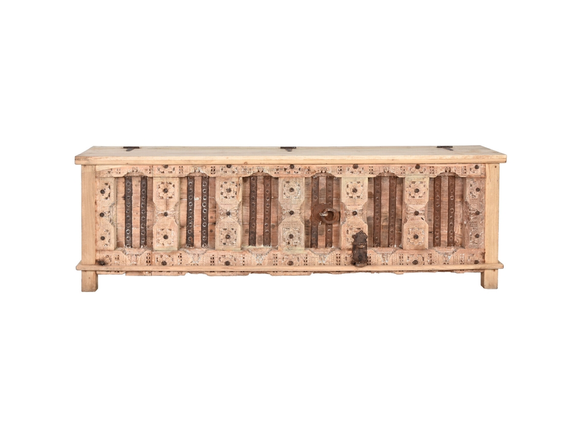 Mueble Tv Madera Tallada Pieza Unica 194x50x63cm