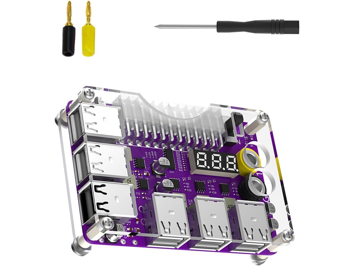 Adaptador de módulo de alimentación de 24 pines con 12 puertos USB 2.0 y salida QC de 2.0 V para PC SFUSHOS