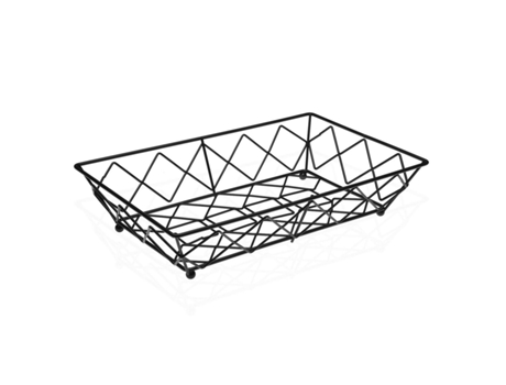 Frutero Versa Rectangular Negro Metal Acero (20 X 7 X 32 Cm)