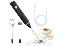 Espumador de leite elétrico 2026 com 2 batedores, recarregável via USB, 3 velocidades, para café, cappuccino, ovos e outras bebidas.
