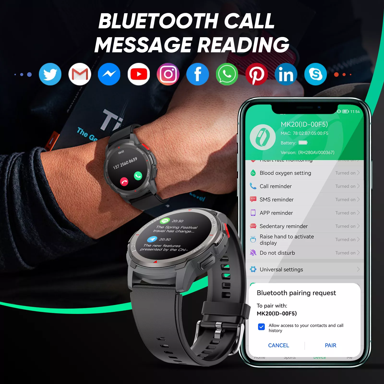 Smartwatch SENBONO max10-02 black(calling)
