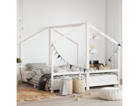 Estructura de cama para niños madera pino blanco 2x(90x190) cm MAISON EXCLUSIVE