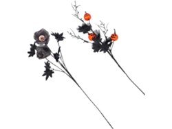 Juego de 2 calabazas artificiales decorativas de Halloween negras con detalles de ojos, ideales para Gokoco