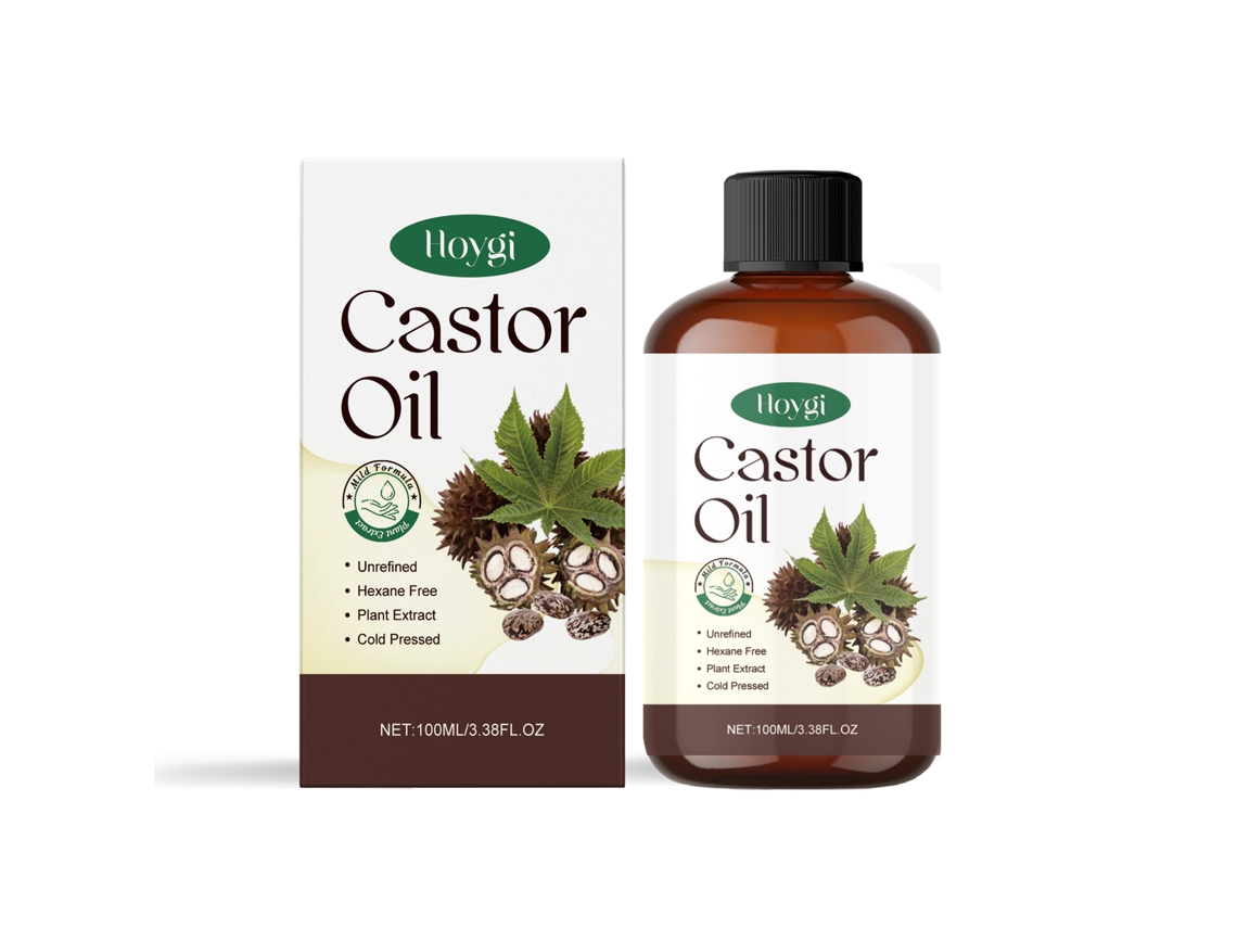 Aceite de ricino orgánico para el cuidado de la piel y el cabello.