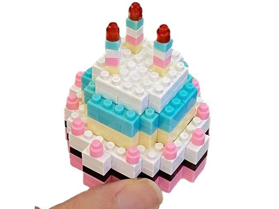 Blocos de Construção Micro Bolo Fofo Plástico Cores Vibrantes Kit de Construção para Crianças