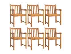 Conjunto de 6 sillas de jardín 56x55,5x90 cm Madera maciza de acacia MAISON EXCLUSIVE