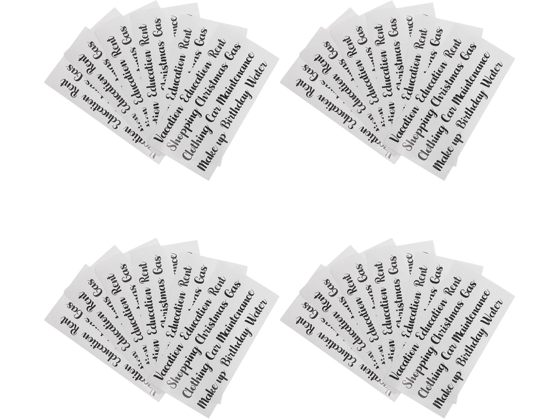 50 Pegatinas Negras De Pvc Para Planificador De Presupuesto, Impermeables, Diseño Único.