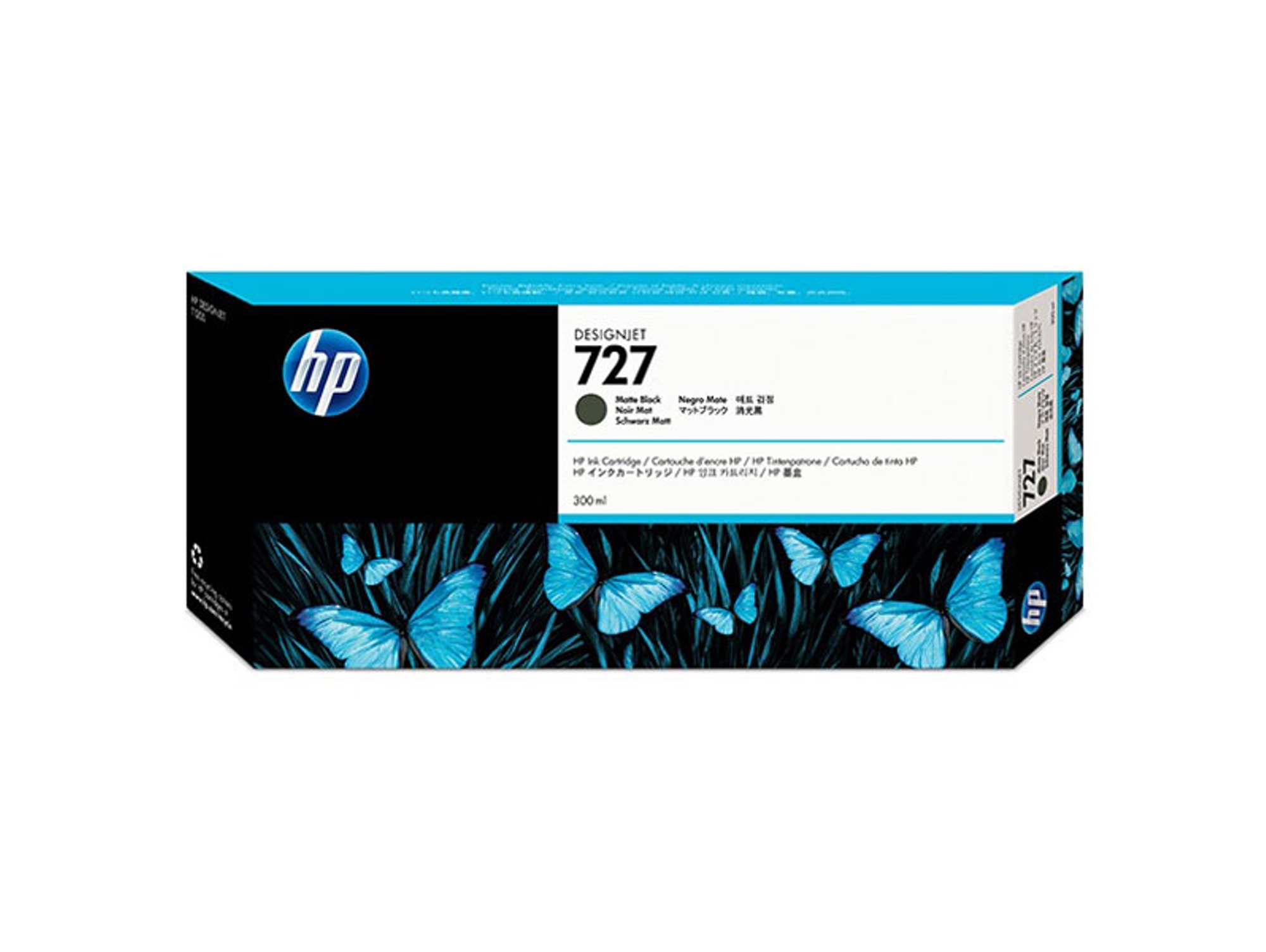Cartucho de Tinta Original HP 727 de 300 Ml C1Q12A  Negro Mate  para DesignJet T1500, T1530, T2500, T2530, T920, T930