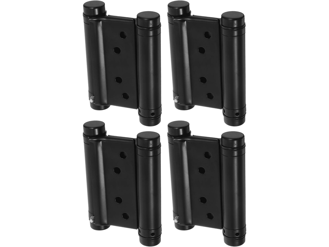 Juego De 4 Bisagras De Resorte De Doble Acción De Acero Inoxidable Negro, 3 Pulgadas, Cierre Automático.
