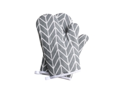Guantes de cocina Linjou, 2 unidades, resistentes al calor hasta 180 °C, de algodón, antideslizantes, grises, sin marca.