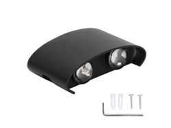 2026-lámpara De Pared Led Impermeable Moderna Aplique Interior Exterior Decoración 90‑265v 4w Negro Luz Blanca
