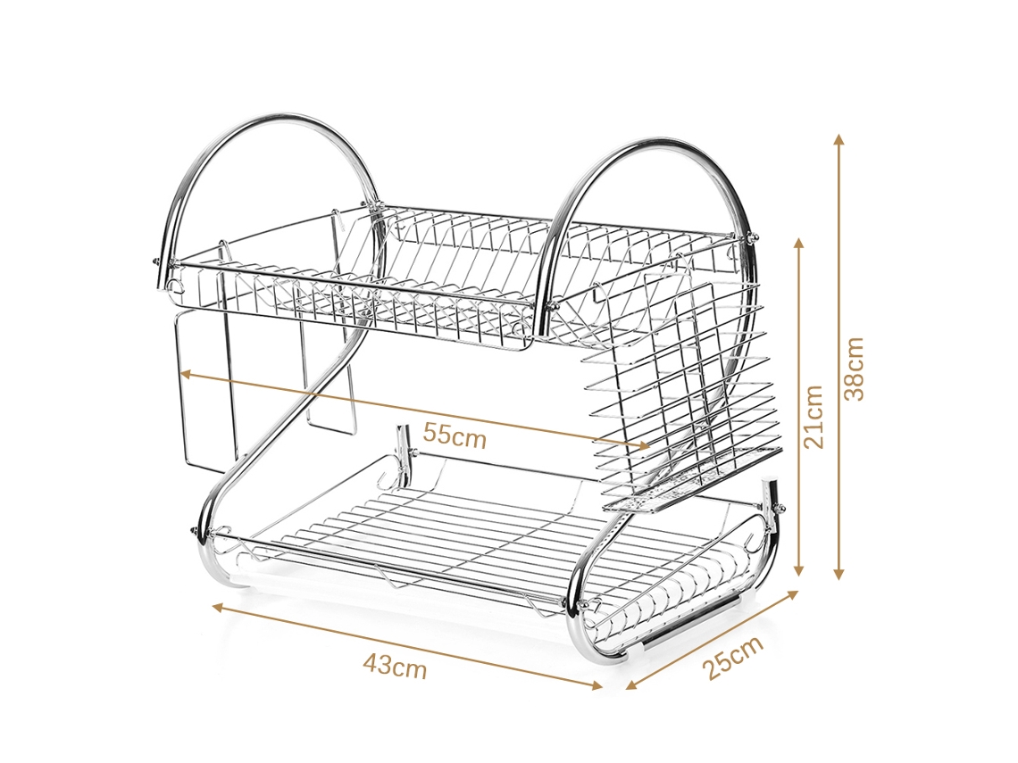 Estantería Multifuncional Para Platos, Tazas Y Utensilios Con Tablero De Escurrido, Estante De Acero Inoxidable Para Cocina