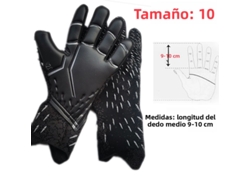 Guantes De Portero De Fútbol Profesional (negros, 10 Cm), Protección De Látex Grueso.