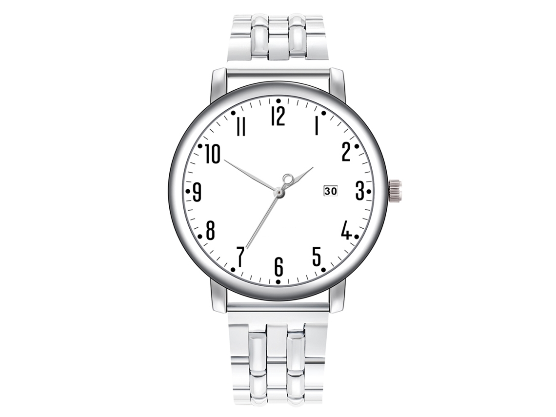 Reloj De Pulsera De Acero Inoxidable Para Hombre Con Brazalete De Acero, Esfera Blanca, Estilo Casual Y Moderno, De Cuarzo.