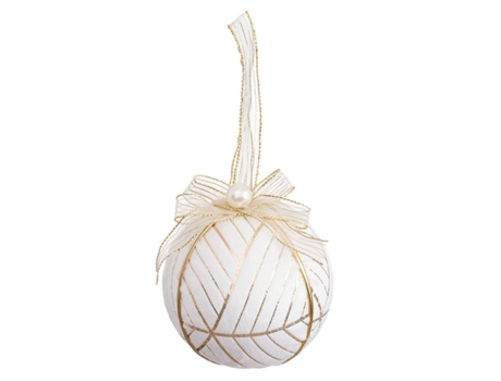Conjunto de Bolas de Navidad BIGBUY CHRISTMAS Polyfoam Tejido Tecido Blanco - 4un (8x8X8cm)