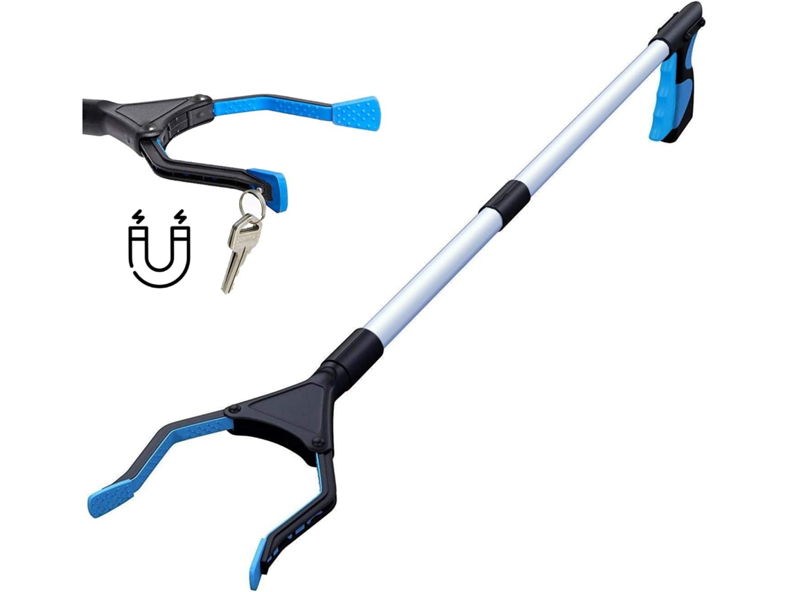 Recogedor de basura plegable para personas mayores con herramientas magnéticas de aluminio, 82 cm, brazos ajustables, para la recolección de basura