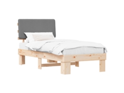 Maison Exclusive - Estructura De Cama Con Cabecera Tapizada Gris Claro 80 X 200 Cm