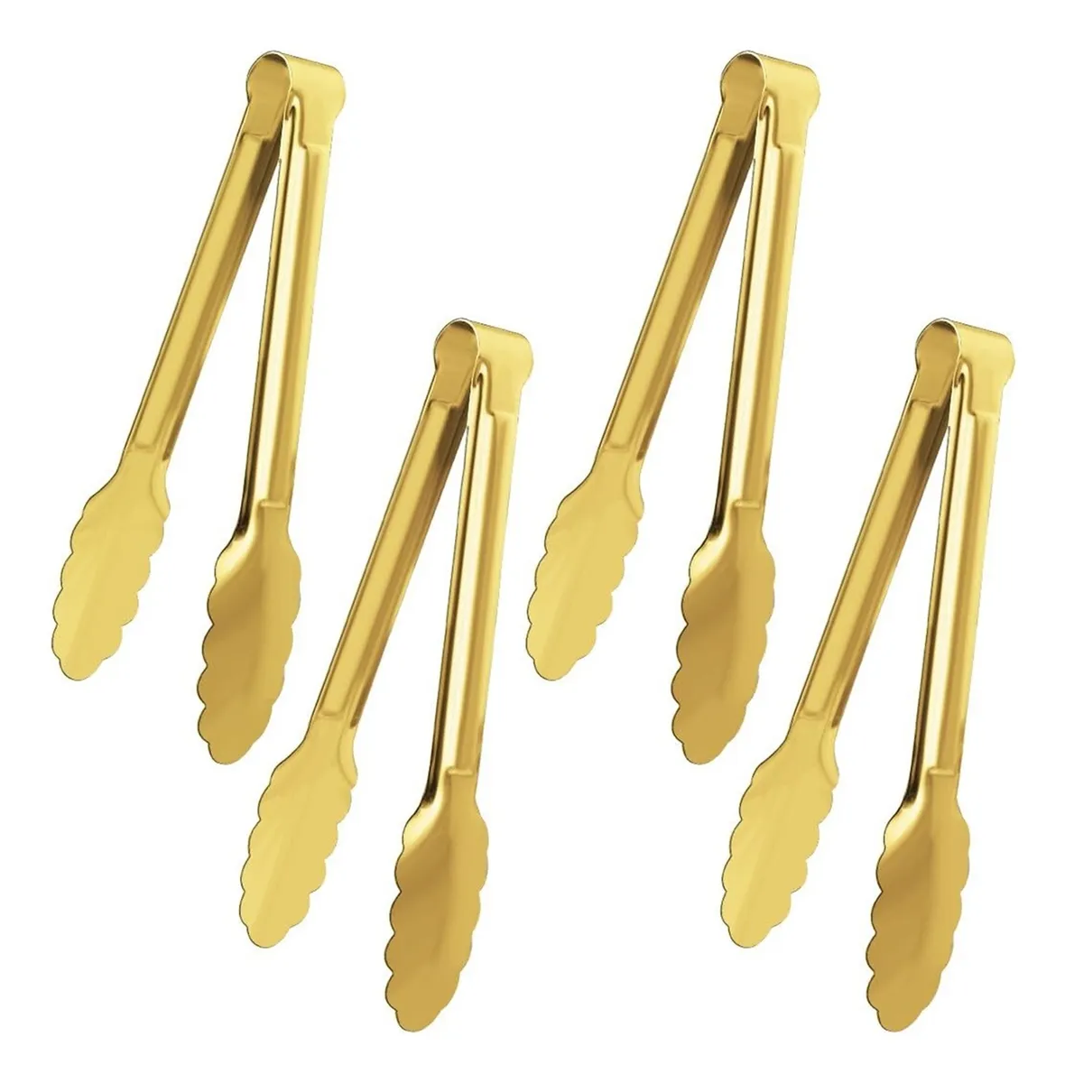 Juego de 4 pinzas de cocina de acero inoxidable Goldvayotoy