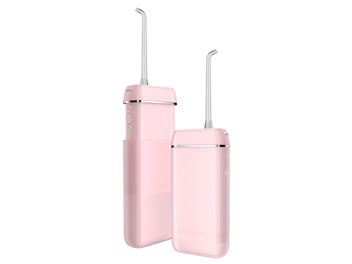 Irrigador bucal con hilo dental portátil para eliminación de sarro Uso de hilo dental con agua bucal-Rosa DIGITALLAB