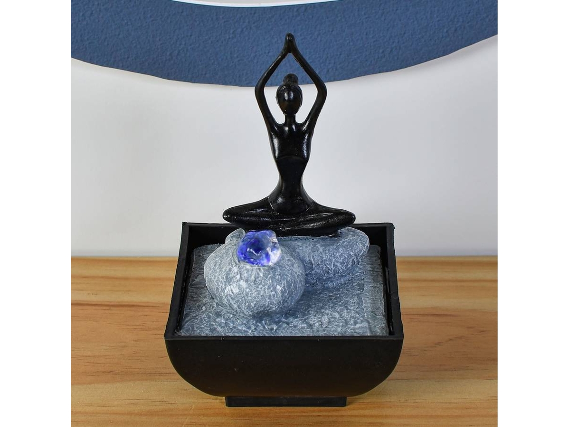 Fuente de Agua ZEN'LIGHT Yoga 2 (Negro - 12x13x19 cm - Resina)