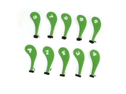 Juego De 10 Fundas Protectoras Con Cremallera Para Cabezas De Palos De Golf (verde Y Blanco)