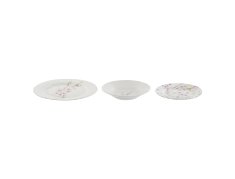 Set de Vajilla HOME ESPRIT Blanco Verde Rosa Porcelana 18 Piezas 27 x 27 x 2 cm
