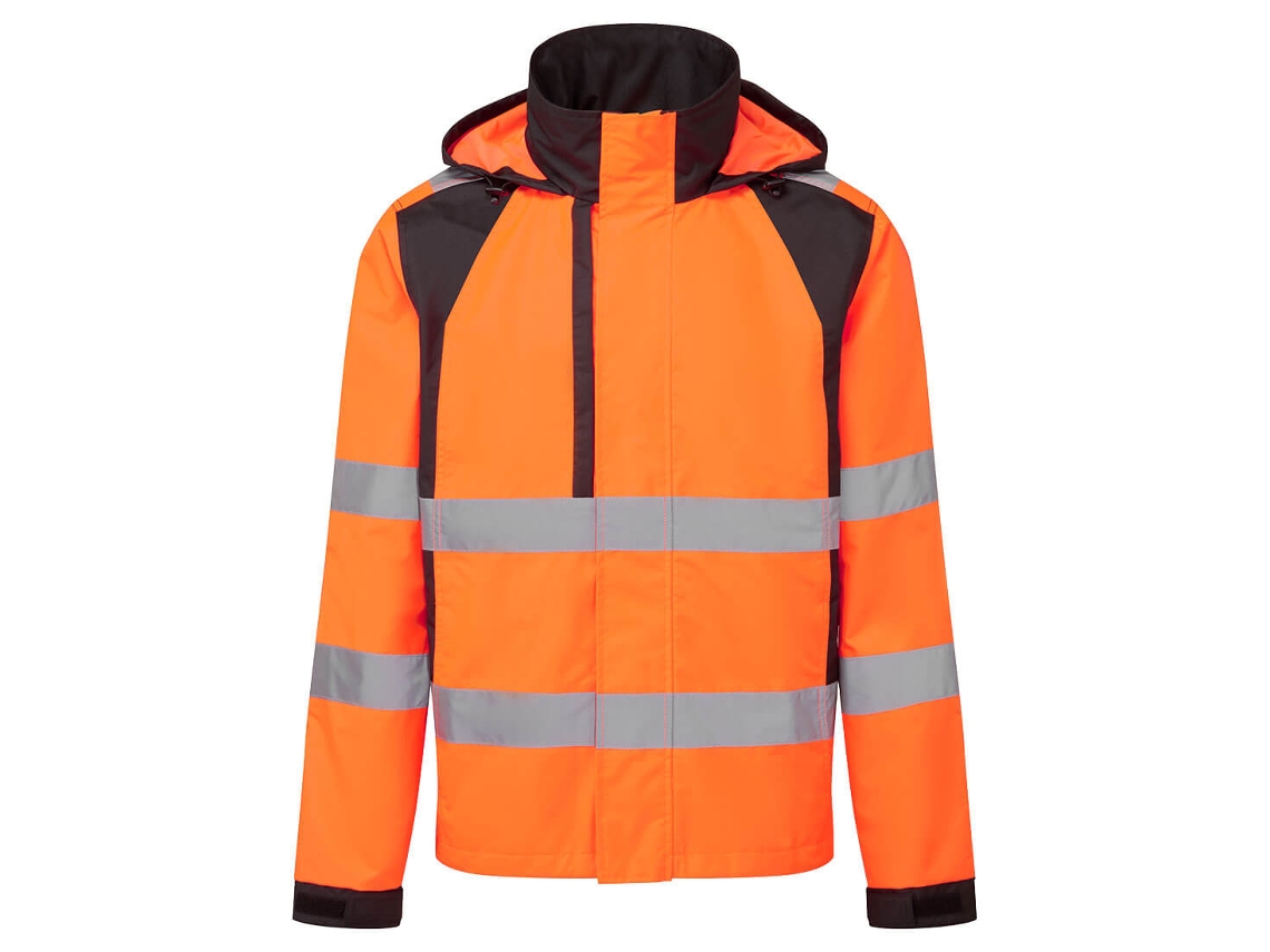 Chaqueta impermeable y de alta visibilidad Portwest Wx2 Eco Hi Vis / Amarillo Negro / S