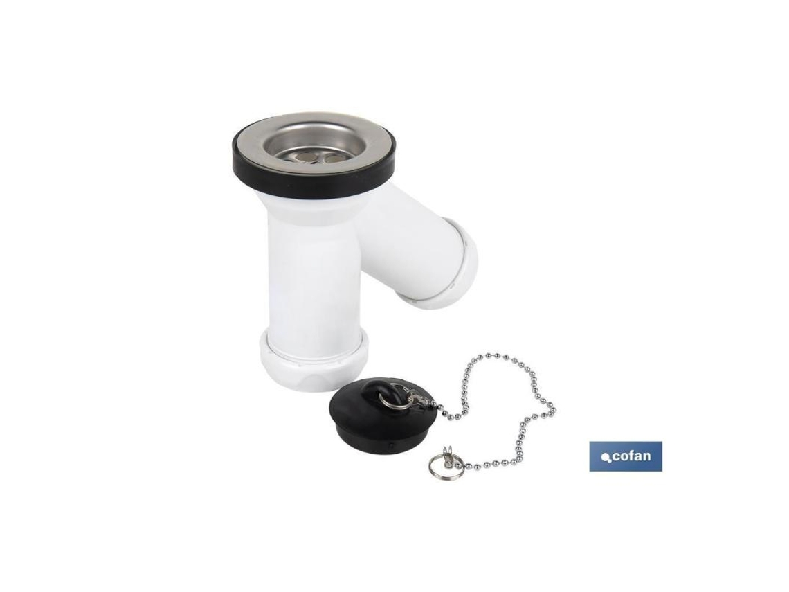 Sifón y compacto con salida ø32-40 y válvula lavabo-bidé ø70