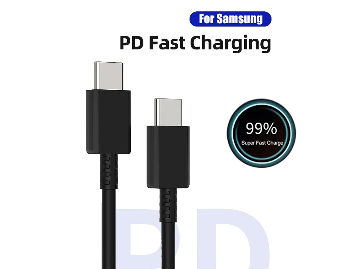 Cable De Carga Yuysan Para Samsung Galaxy S25/s24/s23 3a (tipo C A Tipo C - 100 Cm - Negro)