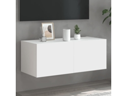 Mueble De Tv | Armario Para Tv | Gabinete De Tv De Pared Con Luces Led Blanco 80x35x31 Cm