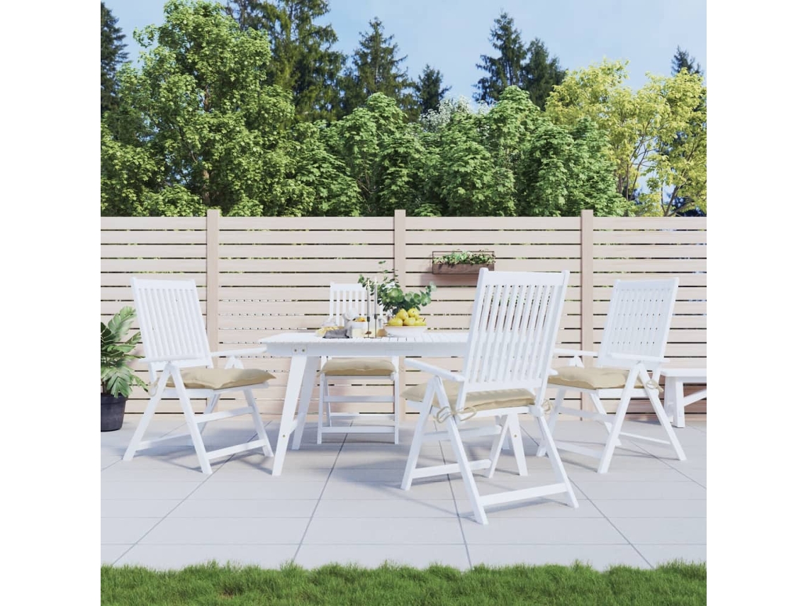 Cojines para silla (4 unidades, 40 x 40 x 7 cm), tela Oxford beige, DKD Home Decor