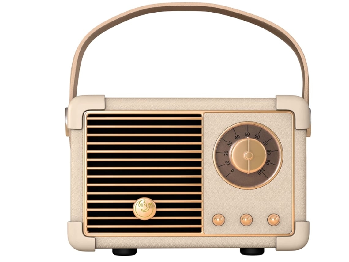 Altavoces inalámbricos Bluetooth retro Lalamoli, altavoces portátiles vintage recargables para exteriores, color blanco