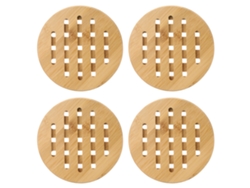 4 Manteles Individuales De Bambú Antideslizantes, Resistentes Al Calor Y Al Ebullición Para Tazones Y Tazas De Cocina.