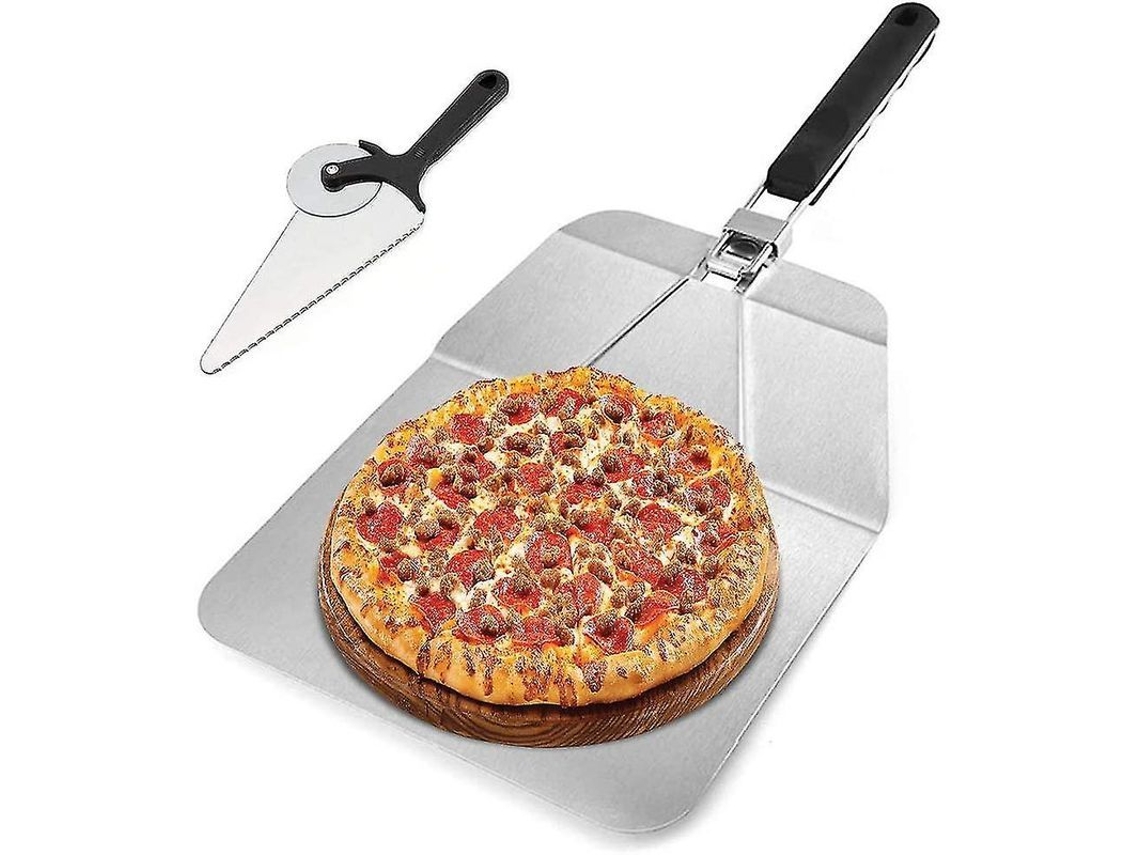 2026altiro-parkarma - Paquete De 2 Cucharas Para Pizza De Aluminio Antiadherente, De 30 Y 35 Cm, Con Mango Plegable.