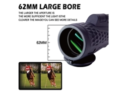 Telescopio monocular portátil HD de 18 x 62 mm con trípode, soporte universal para smartphone, equipo de senderismo para adultos, prisma Bak4 Chennnls