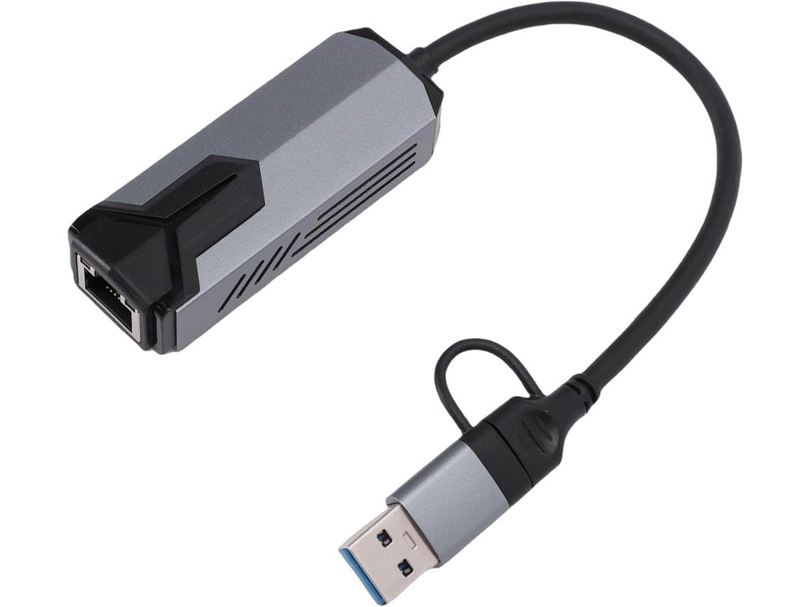 Adaptador Ethernet Usb 3.0 5g - Doble Usb-a A Rj45 Lan 5000 Mbps