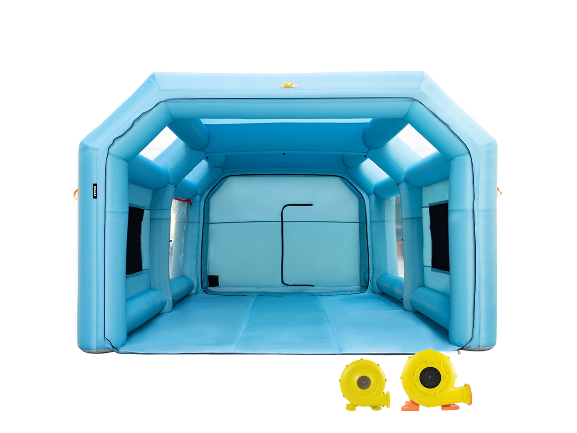 VEVOR cabina de pulverización inflable tienda de pintura para coche sistema de filtro de 23x13x8 pies 2 sopladores