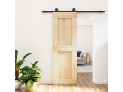Puerta corrediza | Puerta corredera con herrajes 70x210 cm madera maciza de pino Wsd915612 Lovely Home
