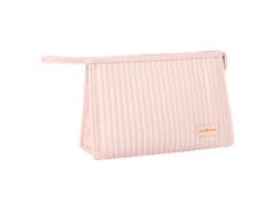 Neceser de viaje para mujer con cremallera y asa, color rosa (24,5 x 18 x 5 cm)