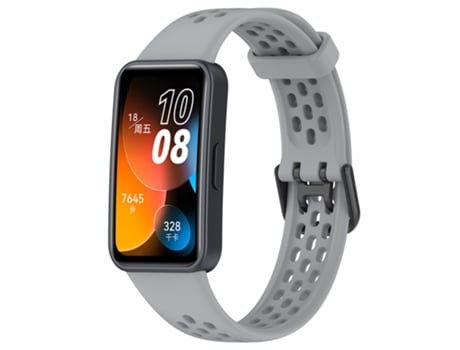 Correa de reloj inteligente de silicona transpirable de color sólido para Huawei Band 8 (gris)